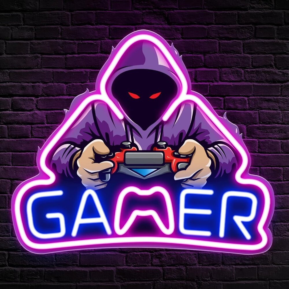 New Gamer Neon Sign – UV Printed LED Light for Gaming Setup & Room Decor